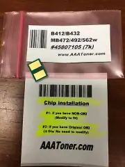 Toner Chip Refill for OKI 45807105 OKI B412, B432, MB472, MB492, MB562w (7k)