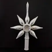 Blubom Tree Topper White Swirl Reflector Star Tree Topper Finial Christmas