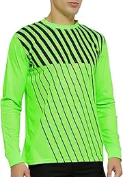 [TOPTIE] Long Sleeve Soccer Goalkeeper Jersey with Sponge Protector for Adult Youth, Arm Padded Goalie Shirt