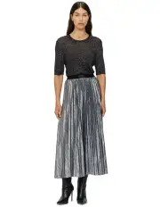 [Veronika Maine] Lurex Pointelle Knit T-Shirt in Black