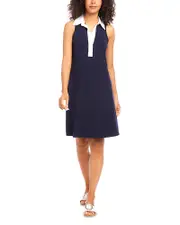 Karen Kane Contrast Placket A Line Dress