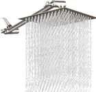 12 Inch Square Rain Showerhead with 11 Inch Adjustable Extension Arm,Large Stain