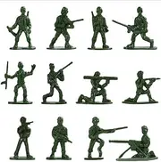 HAPTIME 100 Pcs Various Pose Toy Soldiers Figures, Army Men Green Action Figures for Kids Children