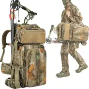 Camo Bow Hunting Backpack for Men, Saddle Hunting Backpack with Bow Holder