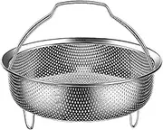 Steam Basket for Cooking,Stainless Steel Rice Washer for Steamer - Vegetable Steamer Tray with Handle and Base Leg, Food Steamer Basket for Various Pot