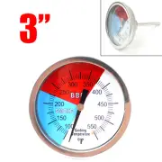 3" Temp Gauge Thermometer 100-550℉ BBQ Charcoal Grill Pit Wood Smoker Stainless
