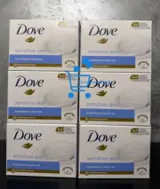 6 x 90g Dove Sensitive Skin Soap Bars - Hypoallergenic Beauty Bar