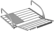 ONEBO 1 Pcs Grey Radiator airer,Extendable front and back Clothes Dryer Rack Rail,Over Door Hanging Rail,for Hanging Clothes Towel Underwear Shoes Socks(59x38cm)