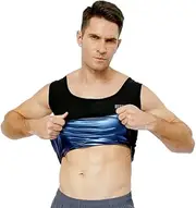 REEDBEEK Men's Sauna Suit Shirt/Vest Waist Trainer Heat Trapping Sweat, Compression Heat Slimming Shapewear