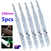 5X 240mm 5TPI Reciprocating Saw Blade Tree PRUNING ROOT Cutting HEAVY DUTY THICK