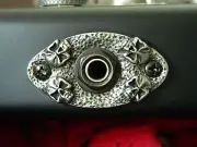 SKULL JACK COVER PLATE fits SCHECTER HELLRAISER guitar metal oval football jack