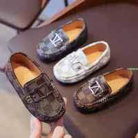 在飛比找蝦皮購物優惠-⚡男童英倫風豆豆鞋新款韓版格子小皮鞋休閒單鞋童鞋LV同款兒童