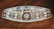 Bohemian Czech Crystal 14" Sectional Plate Queen Lace 24% Lead