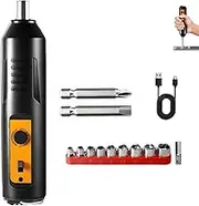 Reposaltrust Electric Screwdriver, Reposaltrust Portable Home Use Electric Screwdriver Set, Portable Home Repair Tool, Cordless Electric Screwdriver Screw Driver Set Kit (C)