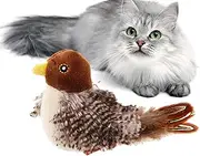 Simulated Chirping Bird - Bird Chirp Sound Cat Toy, Cat Toys with Electronic Bird Chriping Sound, imulation Sounding Bird Bee Parrot Cat Toy, Flapping Movements Bird for Cats