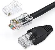 Cat 6 Pass Through RJ45 Connector with Strain Relief Boots Modular Crimp Network Plug for 23AWG Cat6, Cat5, Cat5e Solid or Stranded Ethernet Cable (Cat6 Unshielded, 50)