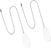 2PCS Ceiling Fan Pull Chain, 13 Inch Pull Chain Light Fixture Wooden Lamp Pull Chain Fan Chain Connector for Ceiling Light Lamp Fan (White)