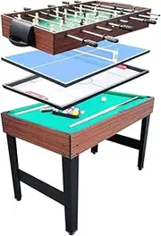 4FT 4-in-1 Multifunctional Soccer Table - Pool/Air Hockey/Table Tennis/Football