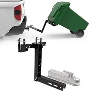 ELITEWILL Wheeled Trash Can Hauler Hitch with Hitch Ball Coupler Ball Mounted Trash Can Transporter,Garbage Can Towing Carrier Fit for Truck Auto Car SUV Golf Cart ATV UTV with Hitch Ball