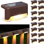 APONUO Solar Deck Lights 16 Pcs, Solar Step Lights Outdoor Waterproof Led Solar