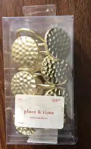 Place & Time shower curtain Hooks Set Of 12 Oasis Home Decor Gold Flat Circles