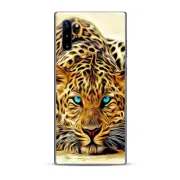 Skins Decal Wrap for Samsung Note 10 Plus Leopard with Blue Eyes