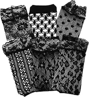 [GLSTOY] Dress Ankle Socks 6 Pairs Lace Fishnet Summer Socks Women's Hollow Out
