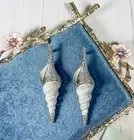 Seashell Earrings in Sterling Silver Earrings, Pointy Shell Stud Earrings, Gifts