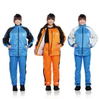在飛比找momo購物網優惠-【JUMP 將門】挺雅日系雙拉鏈 - 套裝二件式風雨衣