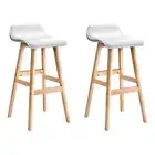 2x Bar Stools Wooden Stool White