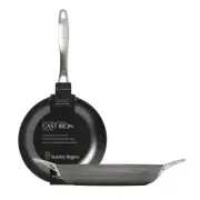 Stanley Rogers 2pc Lightweight Cast Iron Bundle Cooks Pan 30cm & Frypan 24cm