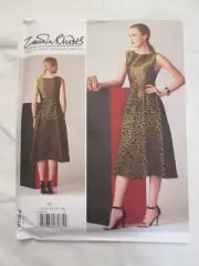 Vogue 1566 Zandra Rhodes Designer Lined Sleeveless Dress Pattern 6-14 Party UC