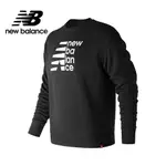 【NEW BALANCE】NB字母圓領刷毛長袖上衣_中性_黑色_AMT83569BK