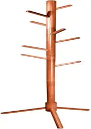 Wooden Coat Rack with 8 Hooks, 3 Adjustable Size, Easy to Asseemble, Free Standi