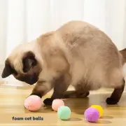 Foam Cat Balls | Soft Silent Pom Pom Toys for Cats | Quiet Toys for Cats