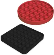 2 Pack Push pop Bubble Sensory Fidget Toy Stress Squeeze Silicone Reliever