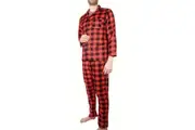 Mens Flannelette Pyjama Set Sleepwear Soft 100% Cotton PJs Two Piece Pajamas