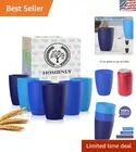 Set of 6 Durable Ocean Blue Wheat Straw Tumblers – Microwave & Dishwasher Safe
