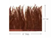 6 Inch Strip - Brown Ostrich Fringe Trim Millinery Carnival Feathers Halloween
