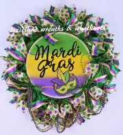 MARDI GRAS WREATH, MARDI GRAS DECOR, NEW ORLEANS WREATH, MARDI GRAS