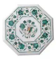 Octagone Marble Coffee Table Bird Design Malachite Stone Pietradura Home Decors
