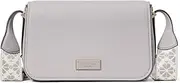 [Kate Spade New York] LIV Pebbled Leather Small Flap Crossbody with Webbed Strap, Nimbus Grey, Nimbus Grey