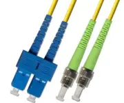 0.5M (1.64ft) OS2 SC/UPC to ST/APC Fiber Optic Cable Duplex Singlemode 9/125