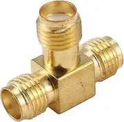 Aswalling SMA Female to Two SMA Female Triple T Adapter Connector 3 Way Splitter