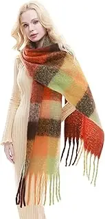 [RIIQIICHY] Womens Chunky Winter Plaid Scarfs Pashmina Shawls Long Large Wraps Scarfs for Evening Dresses