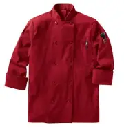 Red Kap womens Long Sleeve Ten Button With Mimix and Oilblok Chef Coat Fireba...