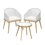 Livsip 3PCS Outdoor Furniture Lounge Setting Dining Table Chair Patio Bistro Set