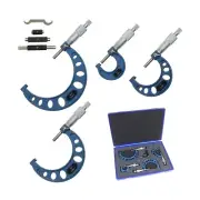 Anytime Tools Outside Micrometers Set, 0-4", 0.0001", NEW Blue, 4 Sizes
