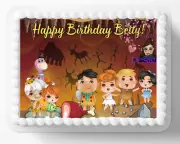 Classic TV Caveman Cartoon TV Show Edible Image Birthday Cake Topper Fondant