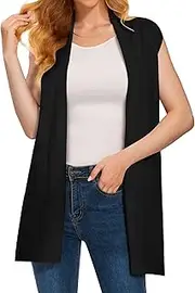 [Biffxeu] Sleeveless Cardigans for Women Open Front Knit Vest for Spring Summer Fall